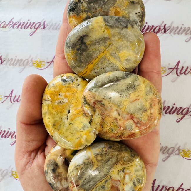 Crazy Lace Agate Worry (Thumb Fidget Relaxation Pocket) Stones - Oval Large