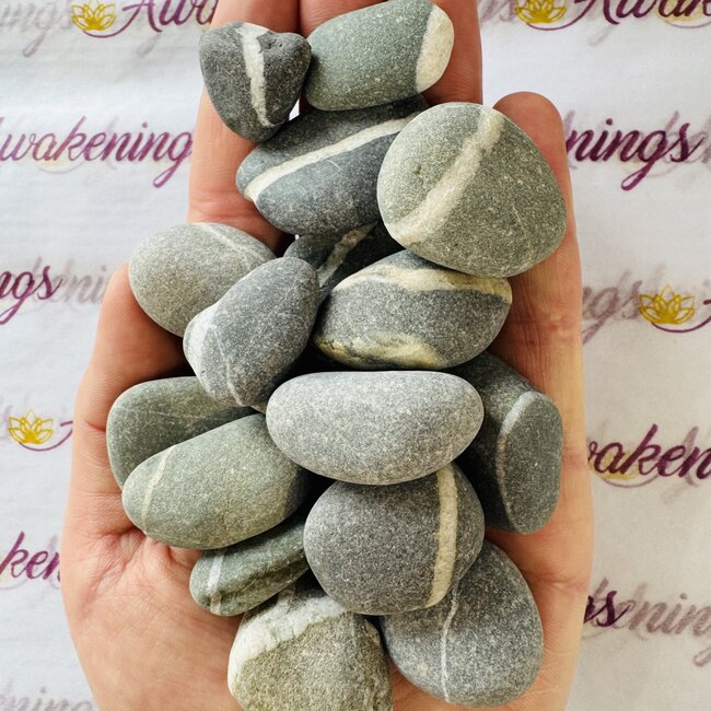 Irish Wishing Stone & White Calcite - Tumbled