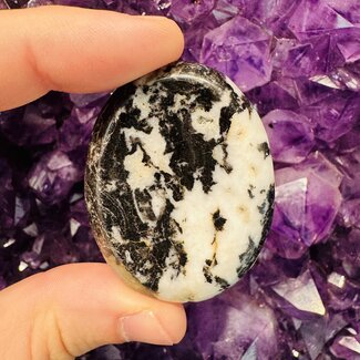 Zebra Agate Worry (Thumb Fidget Relaxation Pocket) Stones - Large Oval