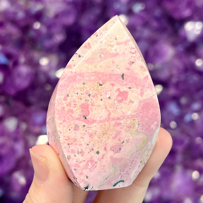 Peruvian Rhodonite Flame - Medium (2") Carving