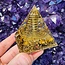 Gold Tigers Eye Orgonite Orgone Pyramid Medium (2") - Copper Spiral Energy Generator EMF Blocker Sacred Geometry