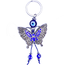 Evil Eye Keychains - Butterfly Blue Beaded Tassels - Silver 5" Key Chains