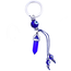Evil Eye Keychians  - Blue Point & Beads - Silver 4.75" Key Chain