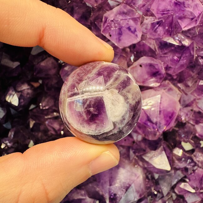 Chevron (Dream) Amethyst Sphere Orb - 30mm