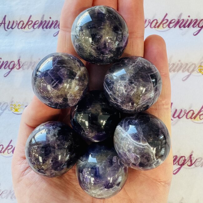 Chevron (Dream) Amethyst Sphere Orb - 30mm