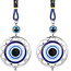Evil Eye Keychains - Round Blue Beaded Tassel Talisman Key Chain