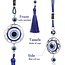 Evil Eye Keychains - Round Blue Beaded Tassel Talisman Key Chain