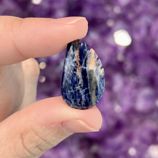 Sodalite Angel Wing - Mini 1" Carved
