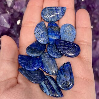 Lapis Lazuli Angel Wing - Mini 1" Carved