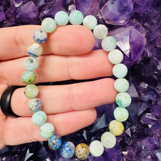 Phoenix Stone Pine & Chrysocolla (Fynchenite) Bracelets - 8mm