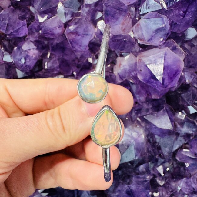 Ethiopian Opal Bracelet - Twistable Adjustable - Sterling Silver