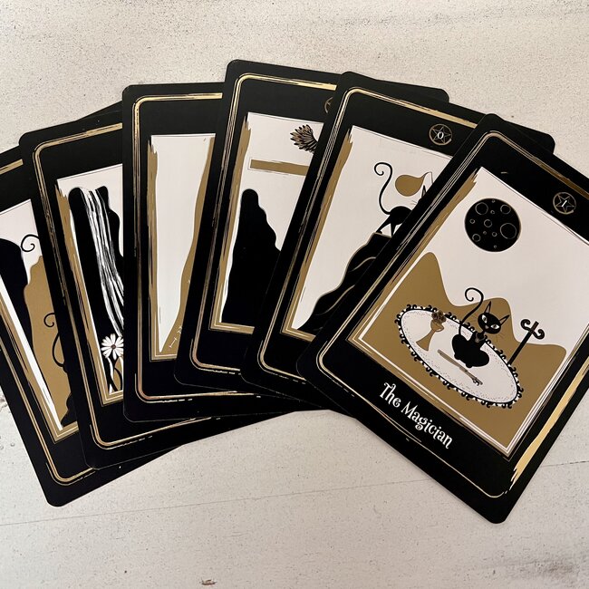 Golden Black Cat Tarot Cards Deck