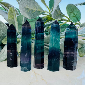 Rainbow Fluorite Tower Point Generator - Small (1-3")
