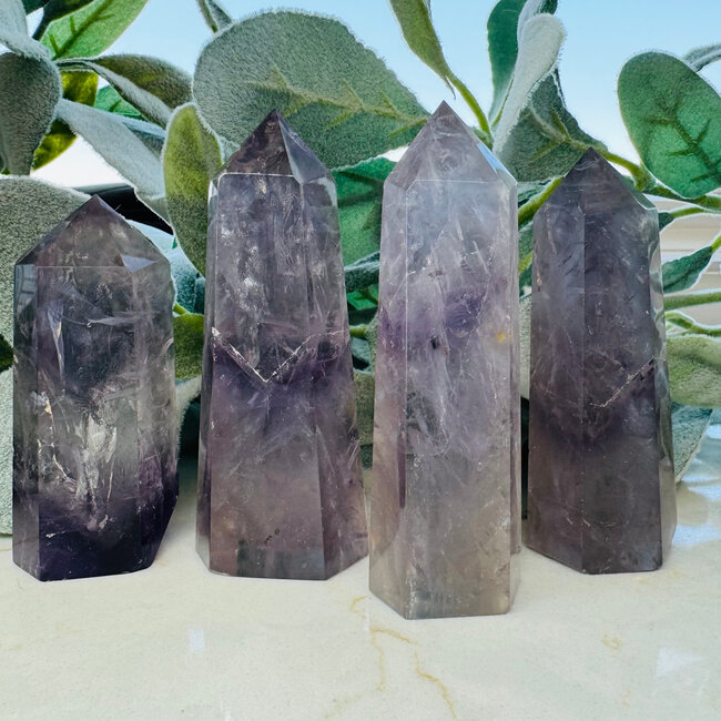 Amethyst & Smoky Quartz Towers Points Generators - Large 4-6"