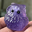 Purple Fluorite Owls - Medium Animal Carvings 2"