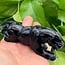 Black Obsidian Leopard Cougar Panther 4" Large Animal Carvings