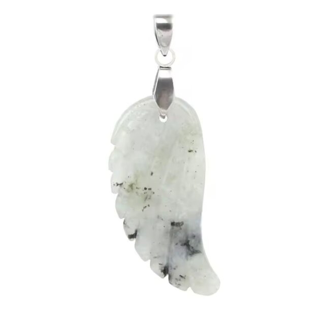 Labradorite Pendants - Angel Wing Feather 1.5"