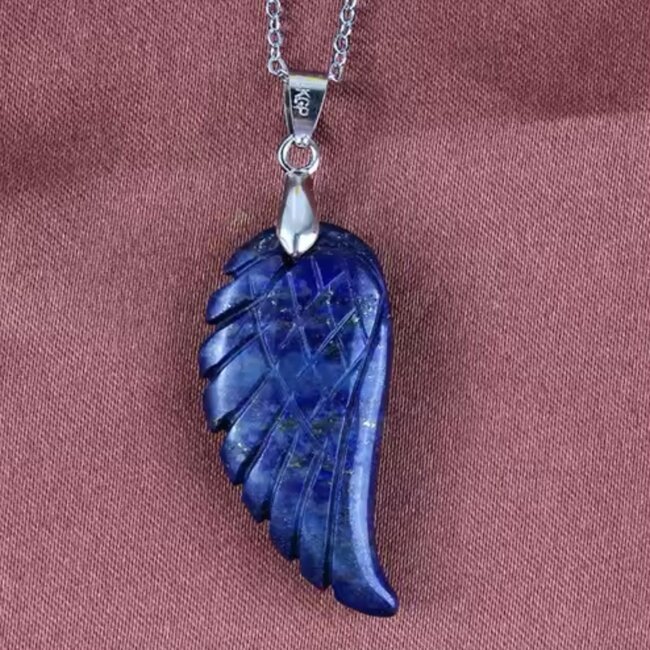 Lapis Lazuli Pendants - Angel Wing Feather 1.5"
