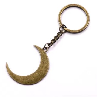Crescent Moon Keychain - Bronze