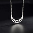 Crescent Moon Phase Necklace - Stainless Steel Silver