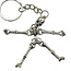 Skeleton Skull Keychain - Dangle Silver (Plated) Multi Jointed