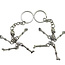 Skeleton Skull Keychain - Dangle Silver (Plated) Multi Jointed