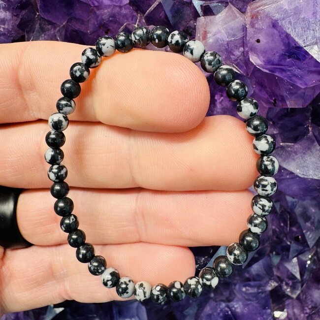 Snowflake Obsidian Children's Bracelets - 4mm - Child, Kid