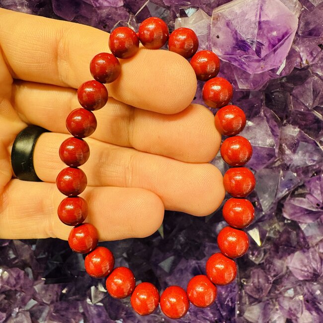Red Cinnabar Cinnabrite Bracelets - 8mm
