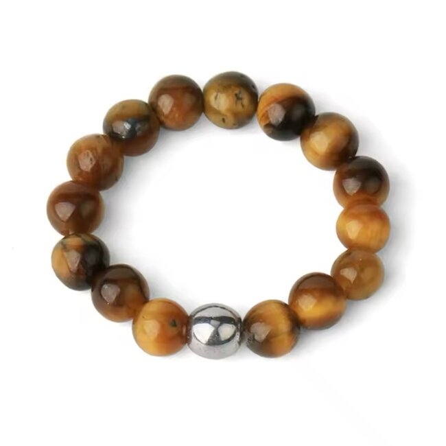 Gold Tigers Eye Rings - Adjustable Beaded Stretch Gemstone