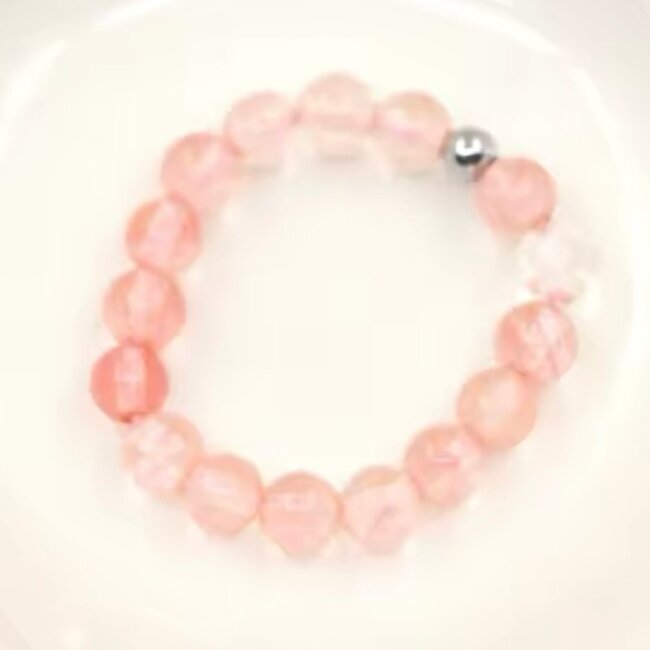 Cherry Quartz Rings - Adjustable Beaded Stretch Gemstone