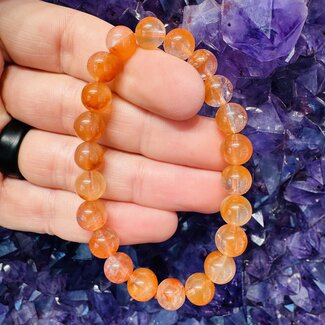 Tangerine Orange Quartz Bracelets - 8mm