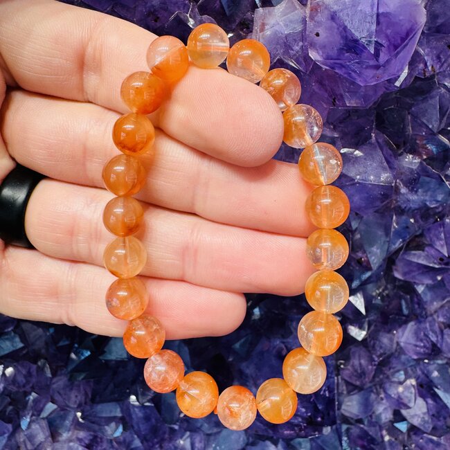 Tangerine Orange Quartz Bracelets - 8mm