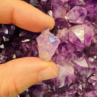Aura Amethyst Flower Points - Small Clusters Rough Raw