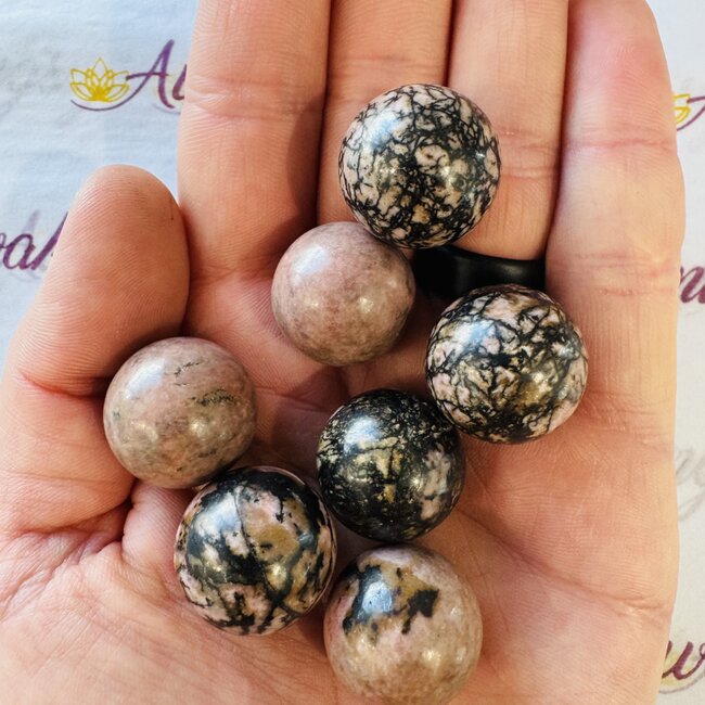 Rhodonite Spheres Orbs - 20mm