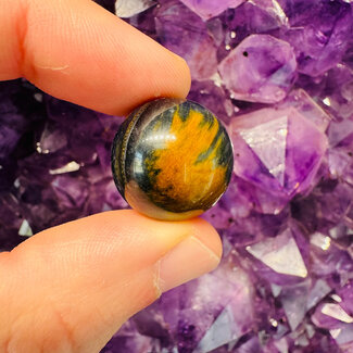 Blue Tigers Eye (Hawks Eye) Sphere Orb - 10-15mm