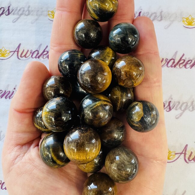 Blue Tigers Eye (Hawks Eye) Sphere Orb - 10-15mm
