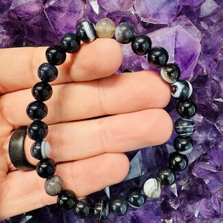 Black Sulemani (Hakik Agate) Bracelets - 8mm