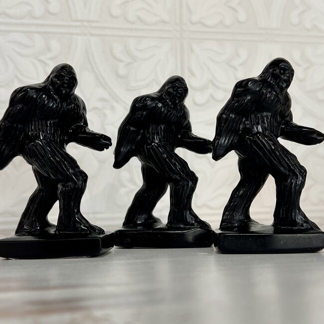 Black Obsidian Bigfoot Sasquatch - 3" Figurine, Statue, Carving Big Foot