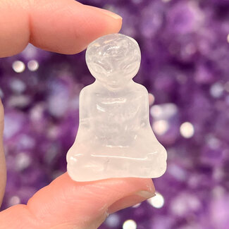 Clear (Crystal) Quartz Aliens - Meditating 1.25" (3 cm) - Sitting Figurine Carving