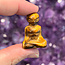 Gold Tigers Eye Aliens - Meditating 1.25" (3 cm) - Sitting Figurine Carving