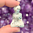 Kiwi Jasper (Amazon River Stone Sesame) Aliens - Meditating 1.25" (3 cm) - Sitting Figurine Carving