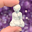 White Howlite (Magnestite) Aliens - Meditating 1.25" (3 cm) - Sitting Figurine Carving