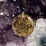 Amethyst Metatron (Matatron) Orgonite Orgone Necklaces - Brown Braided Chain Gold Protection EMF 5G Geometric