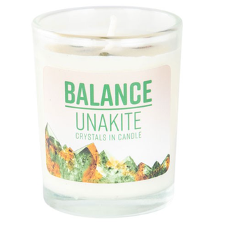 Balance Unakite Jasper Votive Candles - Bergamot & Lavender Essential Oil 4 oz Soy Lead Free Wick