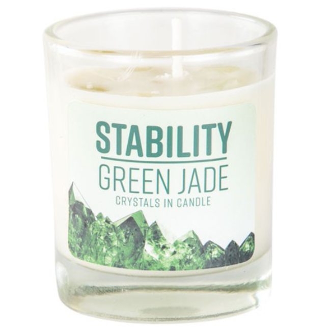 Stability Green Jade Votive Candle - Grapefruit and Sage Essential Oil 4 oz Soy Lead Free Wick
