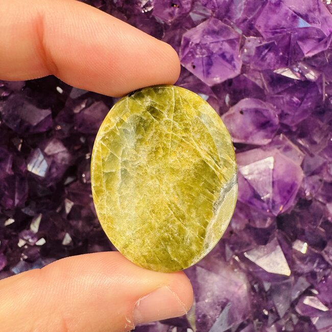 Vesuvianite Worry (Thumb Fidget Relaxation Pocket) Stones - Medium Oval