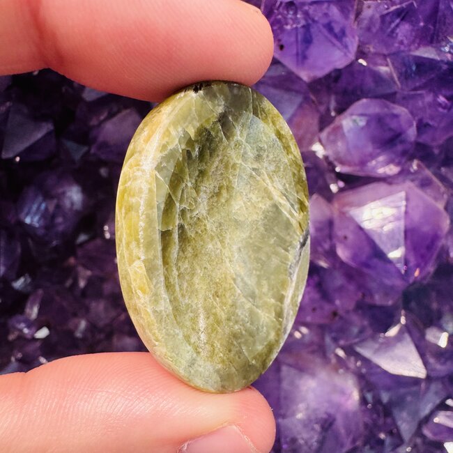 Vesuvianite Worry (Thumb Fidget Relaxation Pocket) Stones - Medium Oval