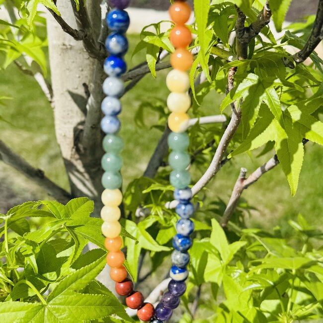 7 Chakra Japa Mala - Prayer Meditation Mantra Counting Beads - 8mm