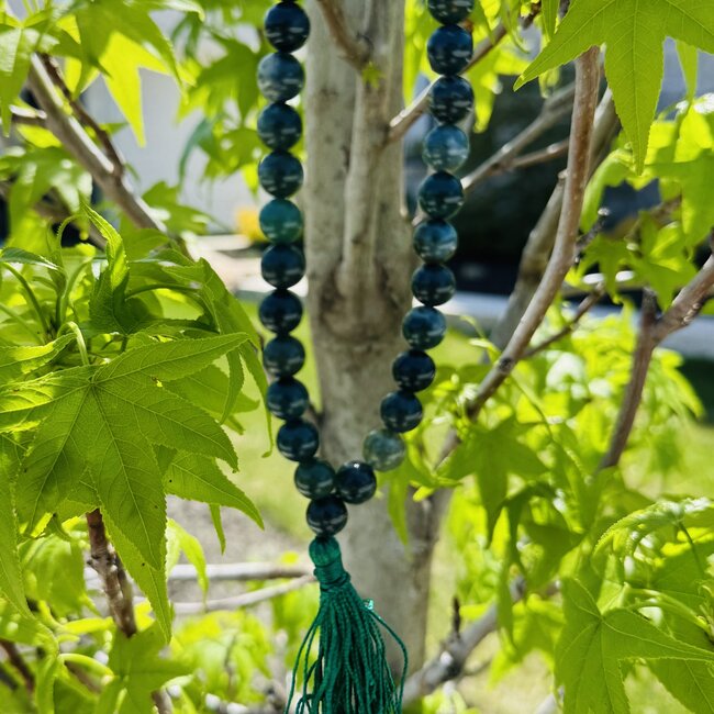 Moss Agate Japa Malas - Prayer Meditation Mantra Counting Beads - 8mm