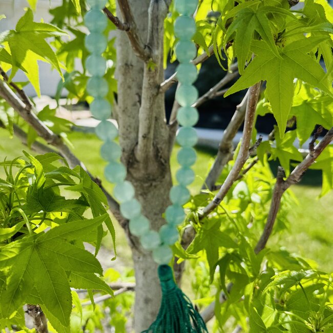 Green Aventurine Japa Malas -  Japamalas Prayer Meditation Mantra Counting Beads Necklace - 8mm